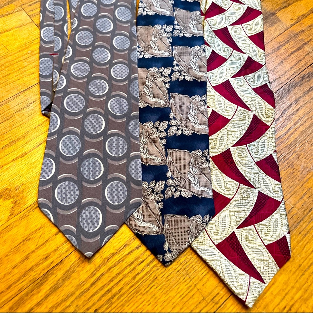 Vintage Silk Tie Lot Of 3 Fabienne Bill Robinson And Cellini